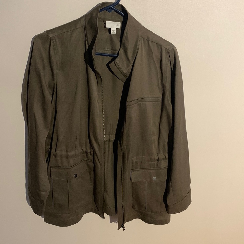J. Jill Never worn lightweight Olive Green Jacket size Small Petite.